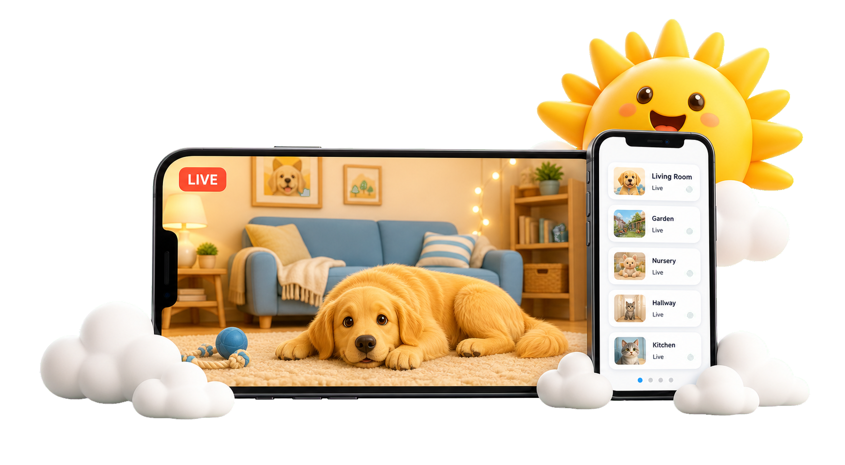 A camera phone sending a private live view to a second phone